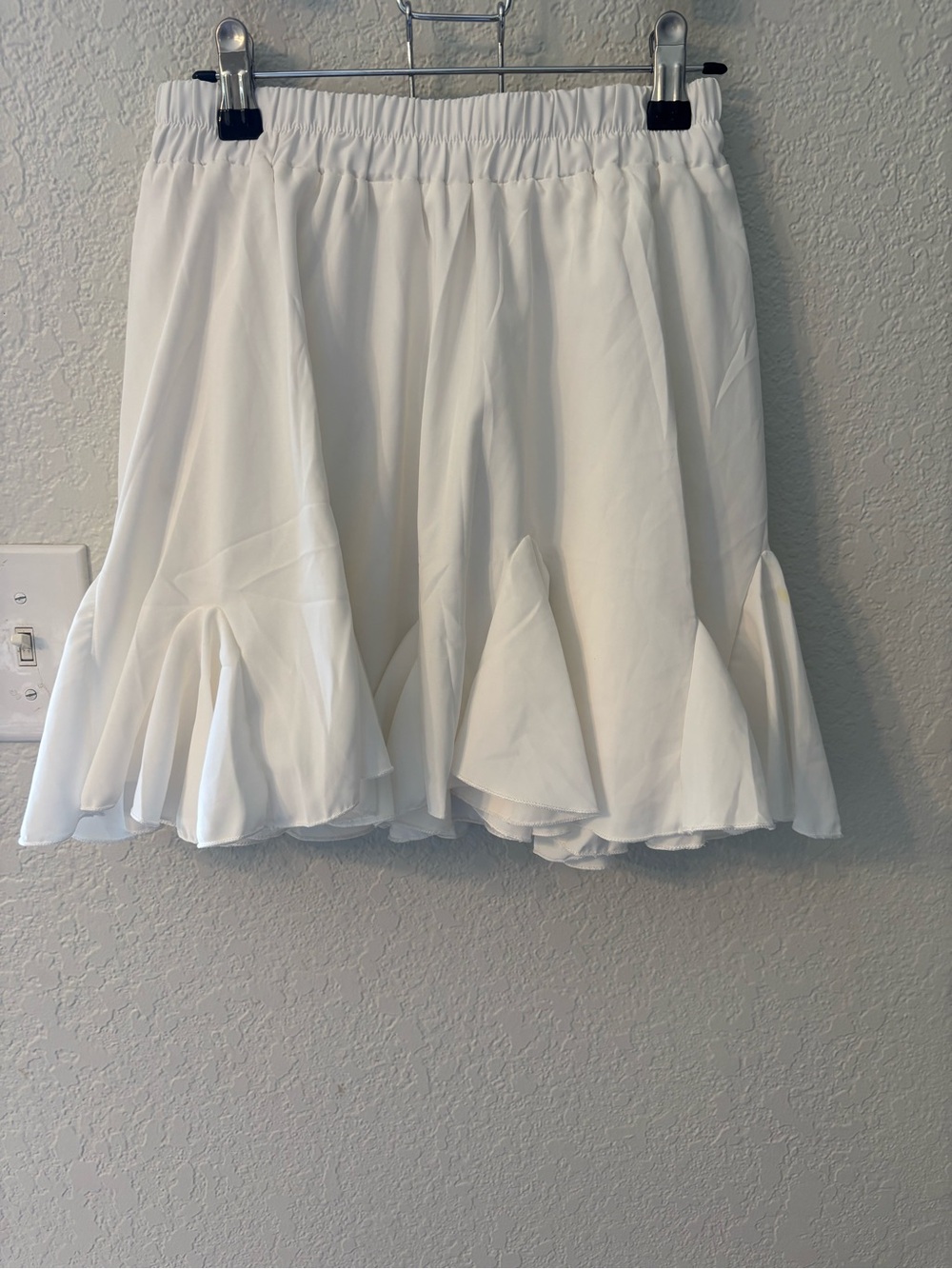 ADVIDLOVE babydoll, Coquette, White Ruffle Hem Circle Skirt with Elastic Waist